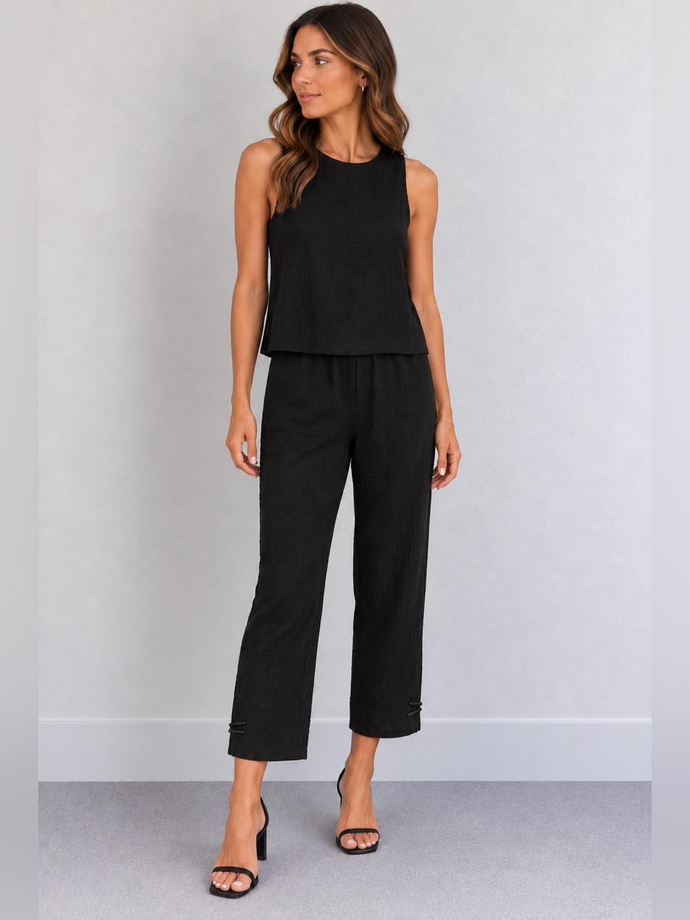 Habitat crinkled/ripple texture crepe fabric straight leg pants size